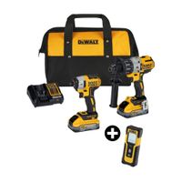 COMBO Taladro 1/2"" 20V + Atornillador DCK299H2 Dewalt + Medidor de Distancia Láser DWHT77100 Dewalt