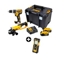 COMBO Taladro 1/2"" 20V + Esmeril 4-1/2"" 20V DCK209P2T Dewalt + Medidor de Distancia Láser DWHT77100 Dewalt