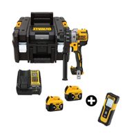 COMBO Taladro DCD996P2T-B2 20v-3v + 2 Baterias 5Ah + Maleta Tstack Dewalt + Medidor de Distancia Láser DWHT77100 Dewalt