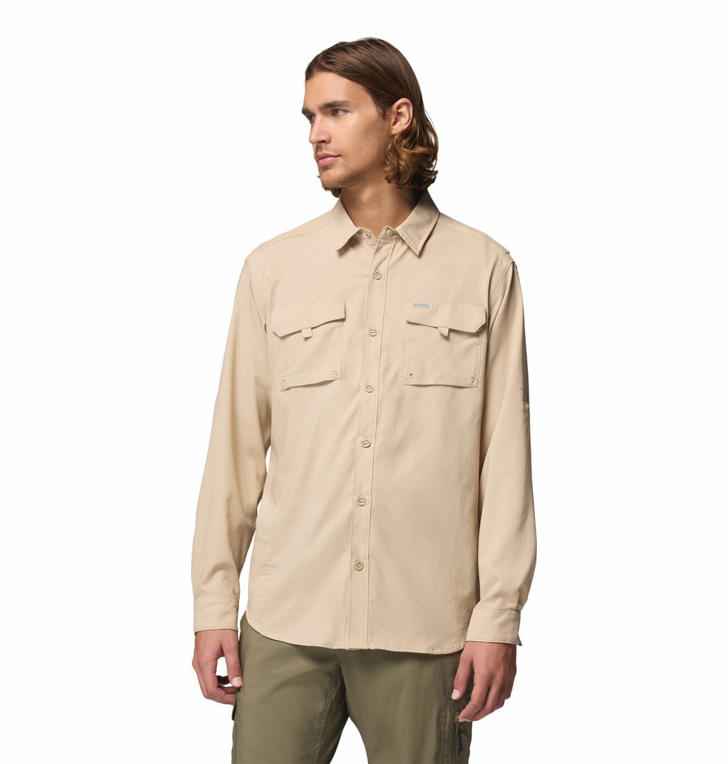 Camisa Para Hombre Manga Larga Silver Ridge™ Utility II Beige Vestuario