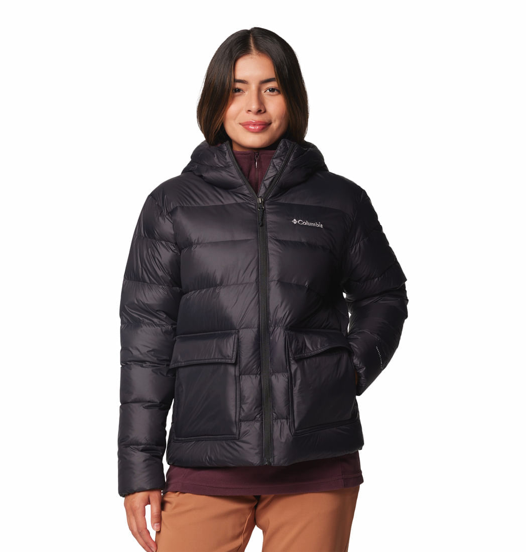 Casaca Para Mujer de Plumas Con Capucha Harmony Falls™ Negra Vestuario