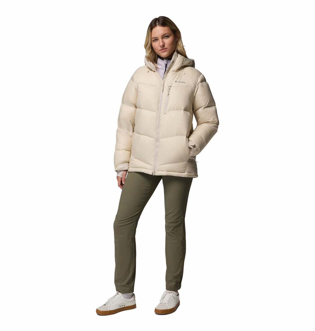 Casaca Para Mujer de Plumas Con Capucha Cloudview™ Beige Vestuario