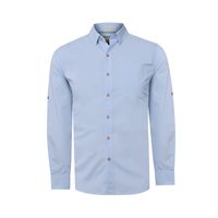 Camisa M/L Algodón Orgánico Para Hombre Galiton Celeste Rockford
