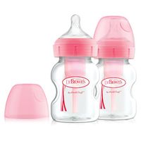 Set x2 Biberones de Polipropileno Boca Ancha de 5oz,Rosado