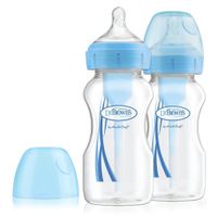 Biberón Polipropileno Options+ Boca Ancha, Azul, pack de 2 , 9oz/ 270ml