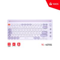 TECLADO INALAMBRICO TEROS TE-4070S 2.4 GHz, bluetooth 3.0 / 5.2 80 teclas blanco