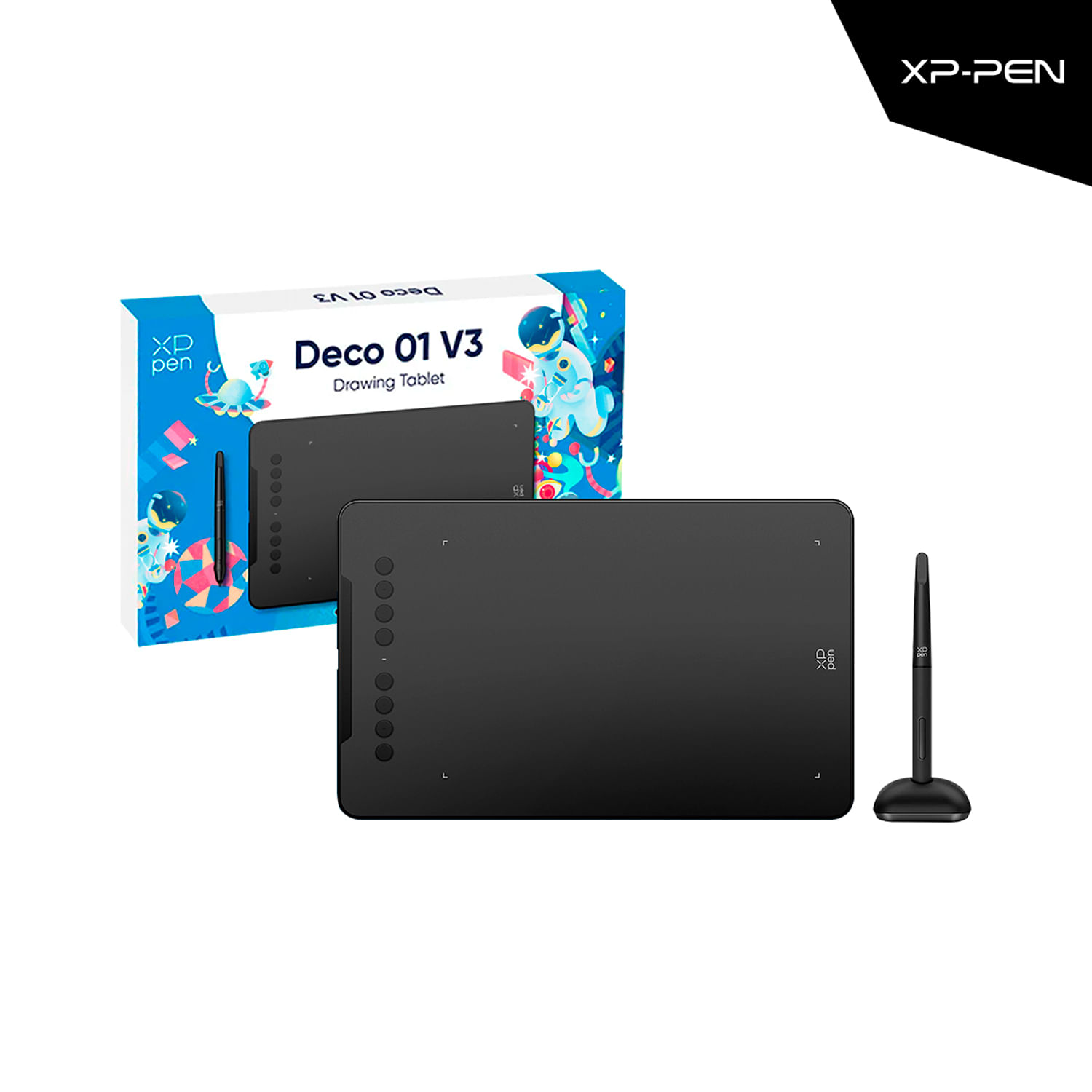 TABLETA GRÁFICA XP-PEN DECO 01 V3 10x6.25 USB-C NEGRO Android, Windows y MacOS
