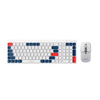 KIT OFFICE TECLADO Y MOUSE INALAMBRICO 2.4GHZ/BLUETOOTH HAVIT KB830WB BLANCO-ROJO-AZUL (WINDOWS, AND