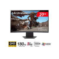 MONITOR LG VA 27 QHD(2560 x 1440) HDR 10 Curvatura 1000R 1ms 180 Hz  (2)HDMI (1)DP  FreeSync 27GS60Q