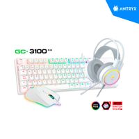 KIT ANTRYX GAMING AUDIFONO + TECLADO + MOUSE GC-3100 X3 WHITE RED SWITCH