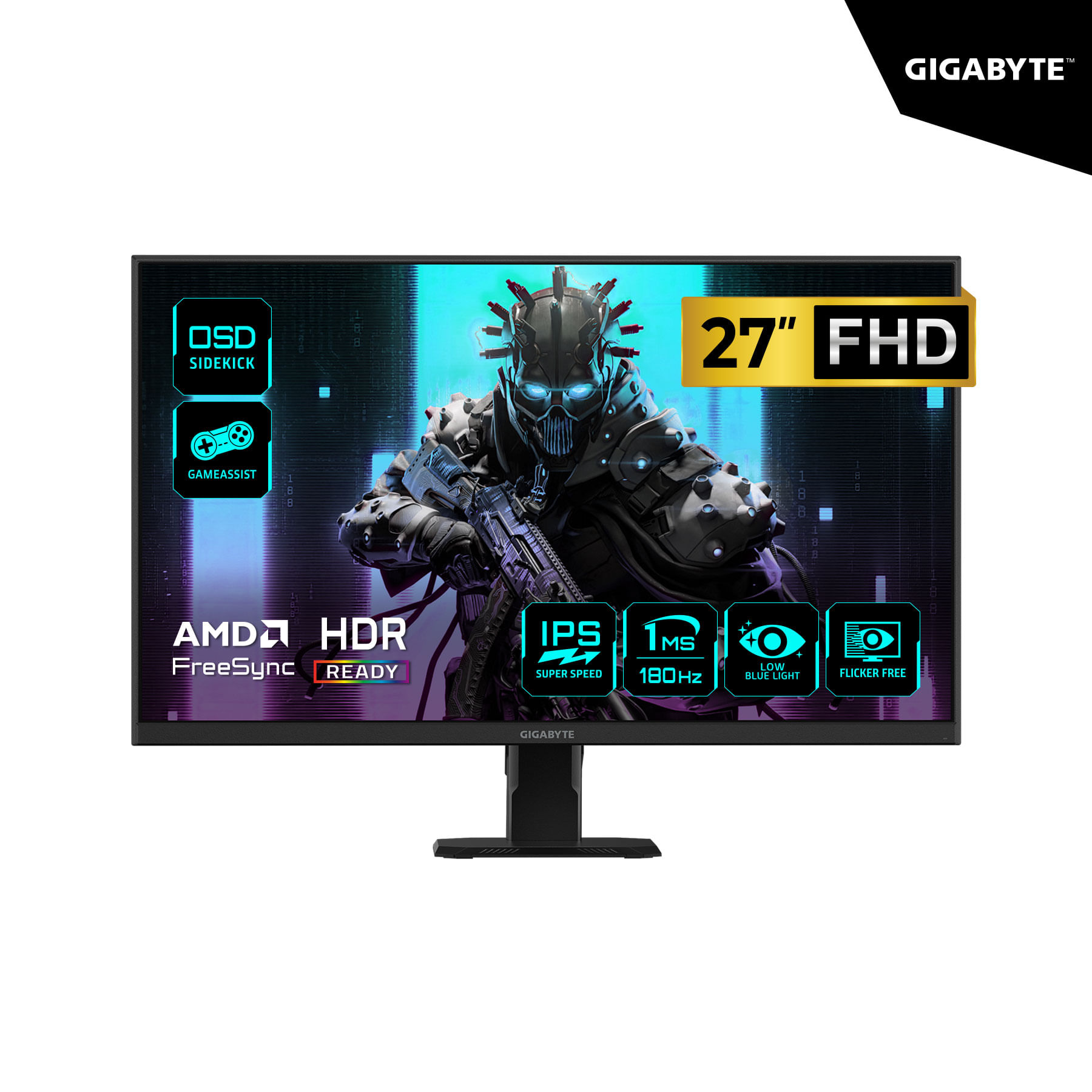 MONITOR GIGABYTE GS27FA 27"" IPS FHD 1920x1080 180HZ 1MS HDMI DP FREESYNC