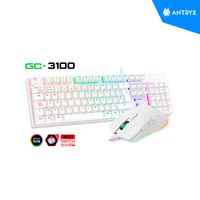 KIT ANTRYX GAMING TECLADO MECANICO + MOUSE GC-3100 WHITE RED SWITCH