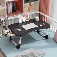 Mesa Bandeja Plegable Multiusos para Laptop y Desayuno con Soporte 60 x 40 cm Negro
