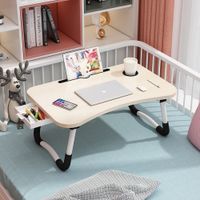 Mesa Bandeja Plegable Multiusos para Laptop y Desayuno con Soporte 60 x 40 cm Color Madera Claro