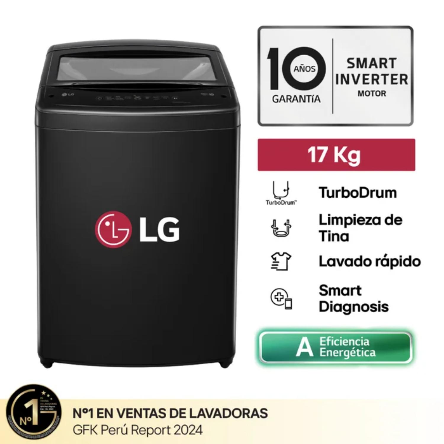 Lavadora LG 17KG TurboDrum WT17OBVTB Negro Plateado
