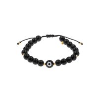 Pulsera Ojo Turco Obsidiana Oro 18K Hombre