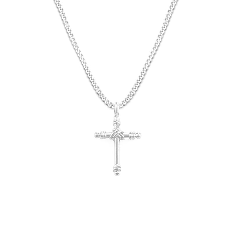 Collar Cruz Hombre Plata 925