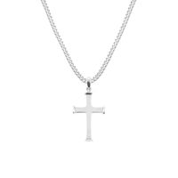 Collar Cruz Plana Hombre Plata 925