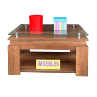 Mesa de Centro con vidrio Caramelo Modelo GALLO - TEMEL