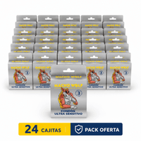 72 Condones Macho Wolf Ultra Sensitivo Látex Lubricado