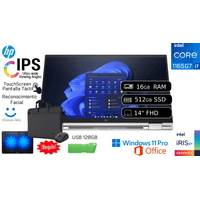 HP EliteBook x360 1040 G8 i7-1165G7 16GB RAM 512GB SSD IPS Táctil Reacondicionada 1 Año Garantía + C