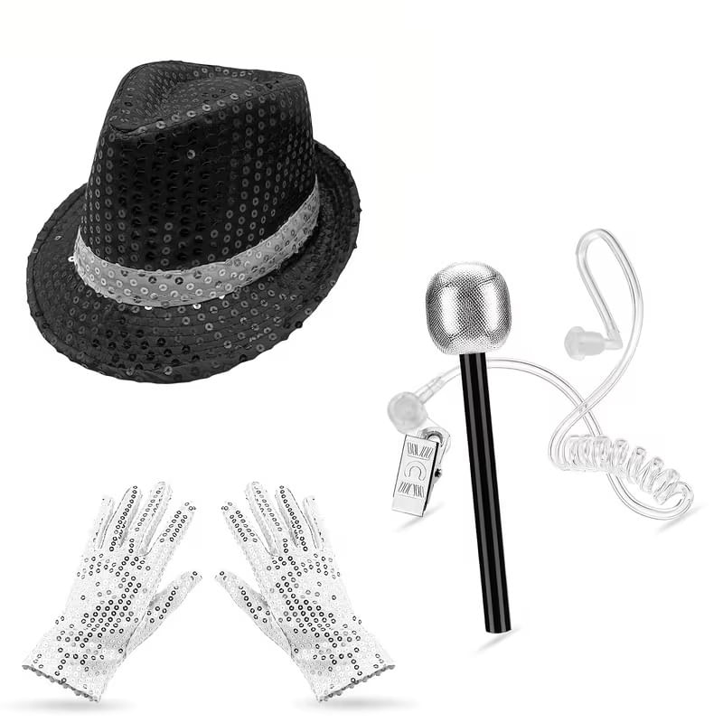 Set x 4 accesorios disfraz Michael Jackson talla estándar (joven o adulto)