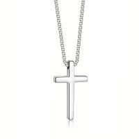Collar minimalista de cruz modelo unisex plateado