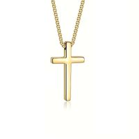 Collar minimalista de cruz modelo unisex dorado