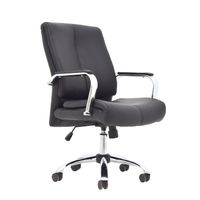 Silla Giratoria De Cuero Negro Paris Gerente Ofideas