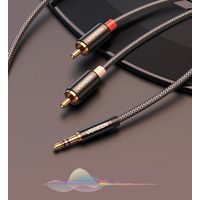 Cable PREMIUM 3.5mm TRS RCA Nylon HiFi 1m PC Tv