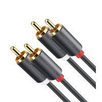 Cable 2 Rca - 2 Rca (1m) Hifi Audio Bañado Oro Stereo Mp3