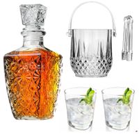 Jgo 6pc Hielera de Bar, Cubeta + vasos + Whiskera, Jerez, Brandy, Escoces, Vodka 1000 ml