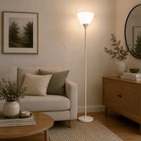 Lámpara de Pie Moderna 1 Luz E27 Blanca 30W 180 cm para Sala y Dormitorio