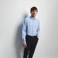 Camisa Hombre Sfera Estructura Estampada Azul