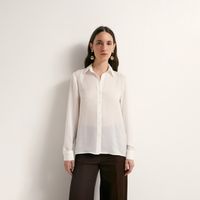 Blusa Mujer Sfera Satinada Lisa Blanco