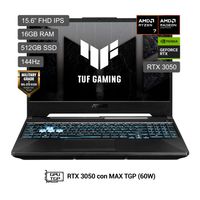 Laptop ASUS TUF Gaming A15 AMD Ryzen 7-170 16GB RAM 512G SSD 15.6"" RTX 3050