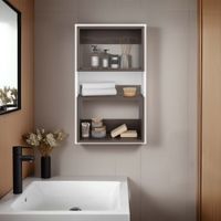 Mueble Auxilar Muro Baño Eco Blanco Y Milan
