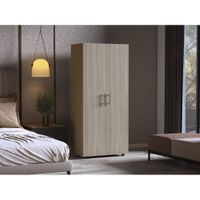 Ropero Tera 2 Puertas Ceniza Y Blanco 180x180x48 Cm