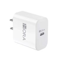 Cargador de pared 1Hora, puerto tipo C, carga rápida 20W, blanco