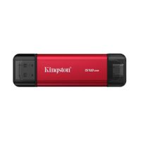 SSD externo Kingston SPSD 512 GB, Dual USB-A/C, USB 3.2, Gen 2, hasta 1050MB/s, rojo
