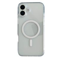 Case iBox para iphone 16 plus clear, con magsafe para carga inalámbrica, transparente
