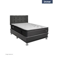 Dormitorio Cuadros Cromopedic 1.5 Plazas + Almohada + Protector Gris