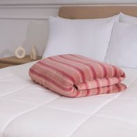 Frazada Oi26 Print Sherpa Rayas Beige 1.5 Plazas