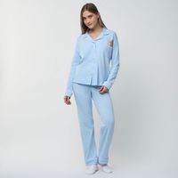 Pijama Mujer Camisero Perritos Hypnotic Manga Larga + Pantalón