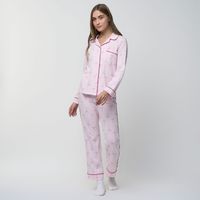 Pijama Mujer Camisero Cute Hypnotic Manga Larga + Pantalón