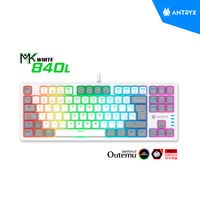 TECLADO MECANICO TKL ANTRYX MK840L WHITE(BLANCO) & GRAY, RED SWITCH