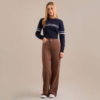 Jean Mujer Brown Amc Wide Leg