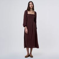 Vestido Midi Mujer Chocolate Amc