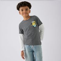 Polo Doble Manga Para Niño Print Minions