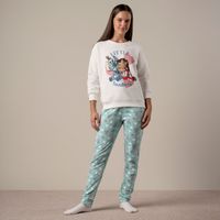 Pijama Mujer Mommy Stitch Disney Manga Larga